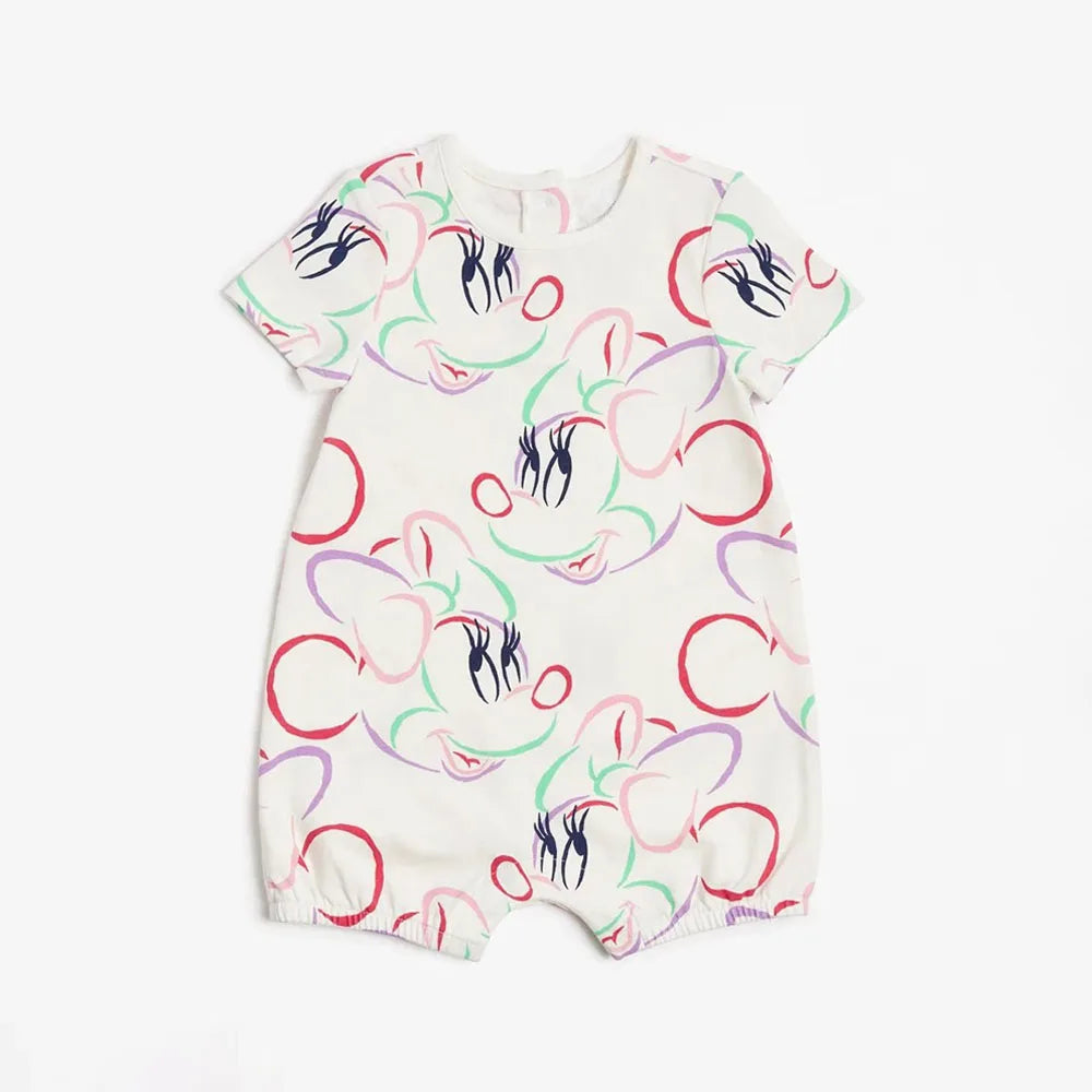 2Pcs Mickey Mouse Baby Boy Jumpsuits for Summer Cotton Infant Short Sleeve Rompers Newborn Baby Girl Clothing