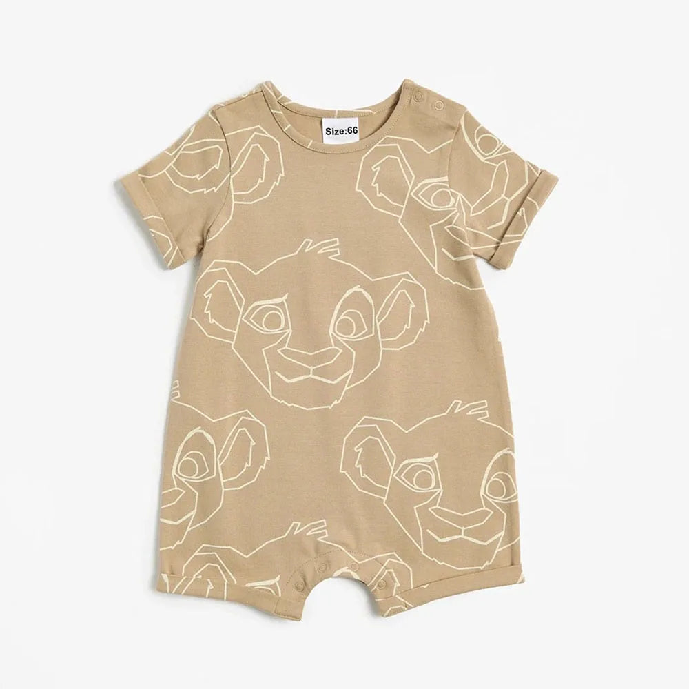 2Pcs Mickey Mouse Baby Boy Jumpsuits for Summer Cotton Infant Short Sleeve Rompers Newborn Baby Girl Clothing