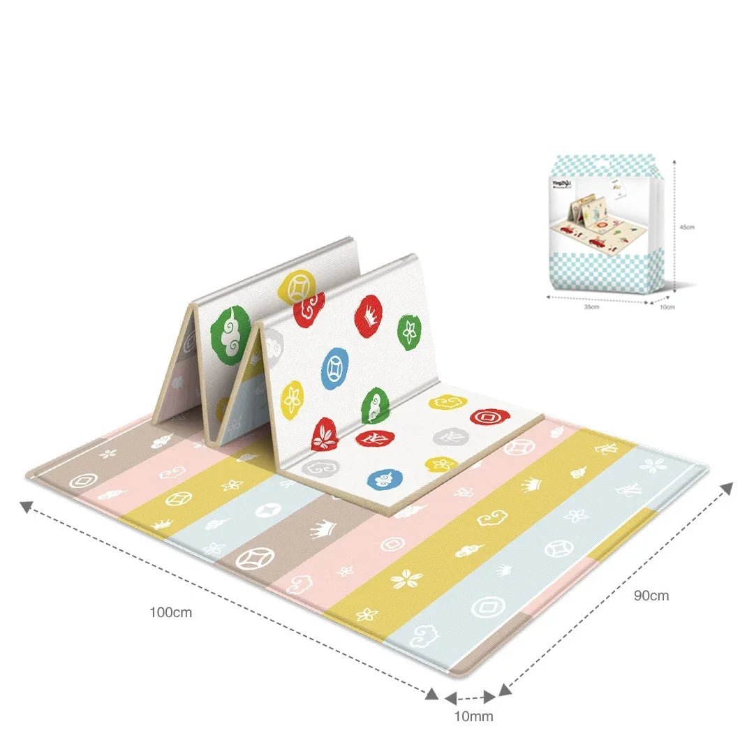Foldable Baby Play Mat Children's Double-sided Pattern Protection Non-slip Activity Carpet Children's Educational Activity Mat