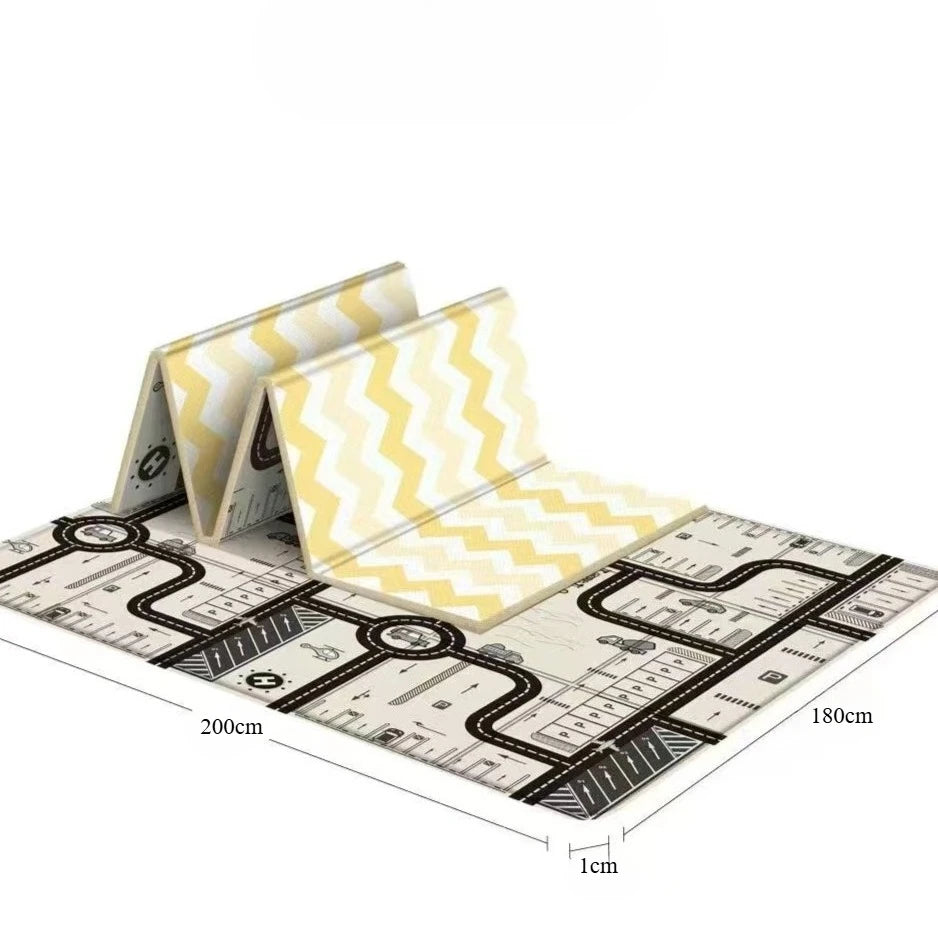 Foldable Baby Play Mat Children's Double-sided Pattern Protection Non-slip Activity Carpet Children's Educational Activity Mat