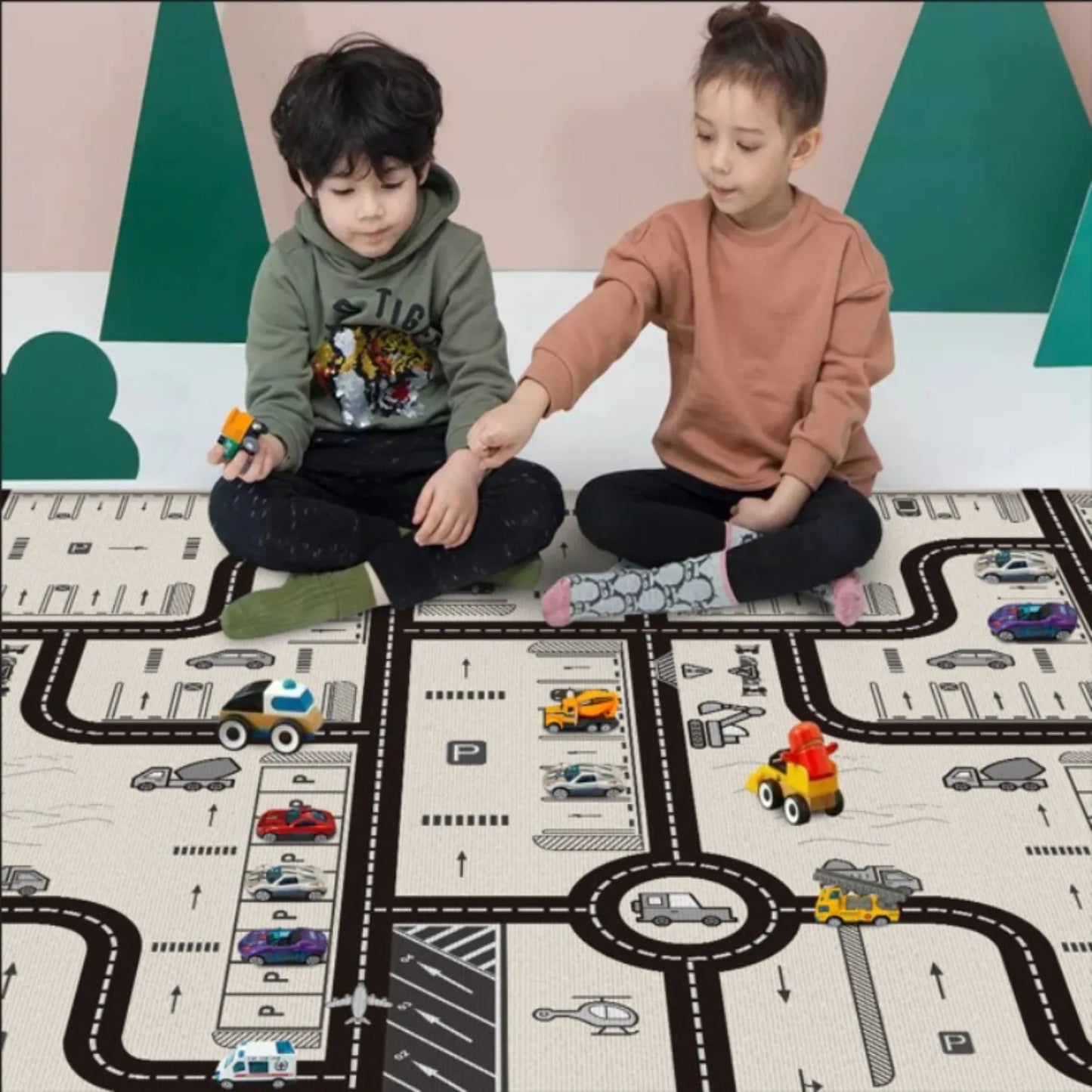 Foldable Baby Play Mat Children's Double-sided Pattern Protection Non-slip Activity Carpet Children's Educational Activity Mat