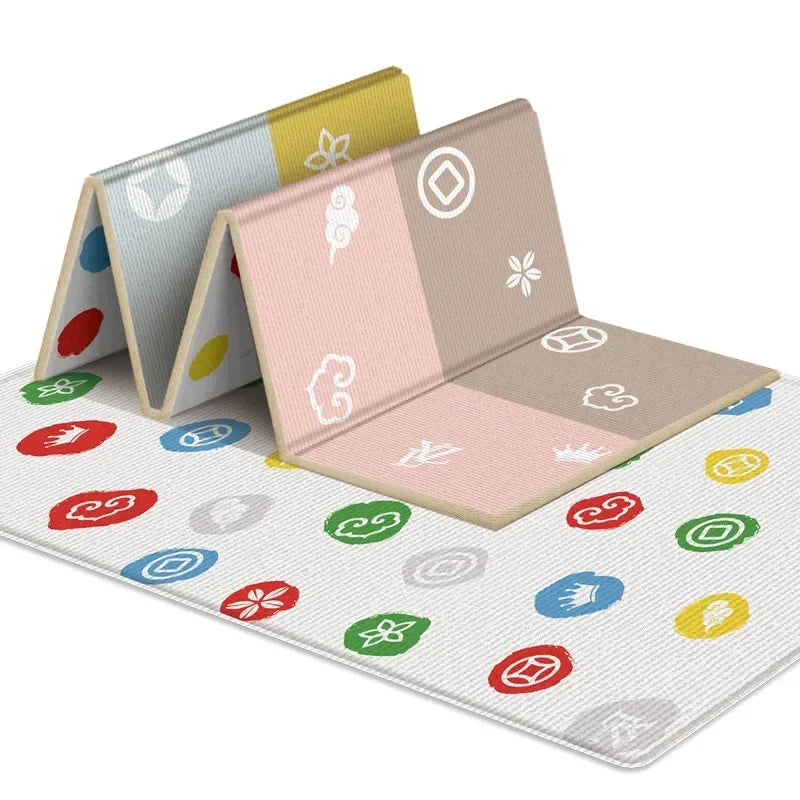 Foldable Baby Play Mat Children's Double-sided Pattern Protection Non-slip Activity Carpet Children's Educational Activity Mat